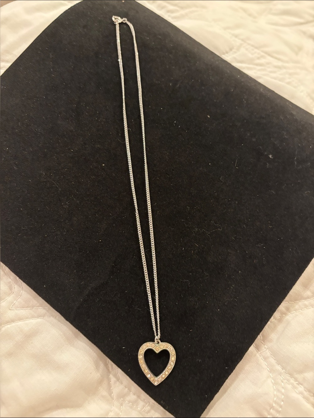 Silver Heart Pendant Necklace - Women's Jewelry-Vintage